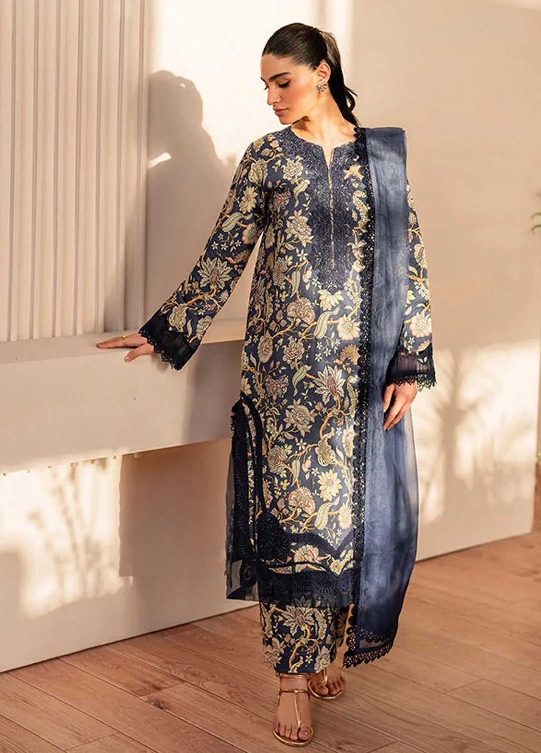 Xenia Printed Lawn Suits Unstitched 3 Piece XE25PL D-06 Brich - Summer Collection