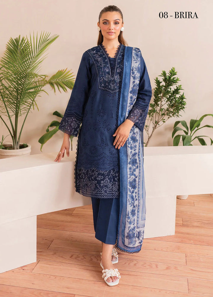 Xenia Printed Lawn Suits Unstitched 3 Piece XE25PL D-08 Brira - Summer Collection