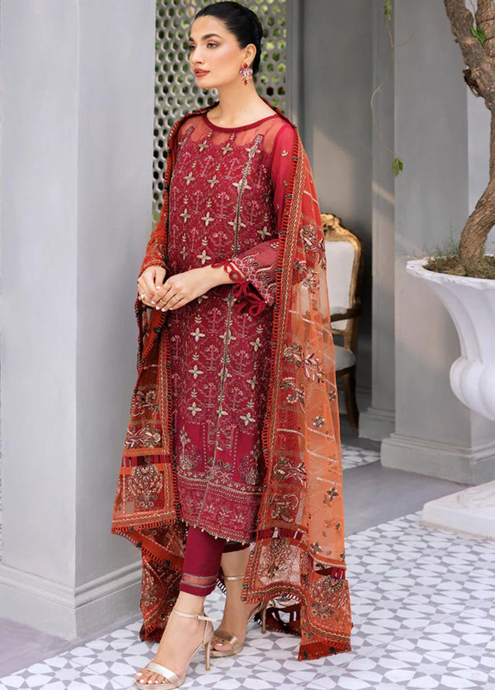 Hera By Xenia Formals Embroidered Chiffon Suits Unstitched 3 Piece XE22H 05 Livia - Luxury Collection