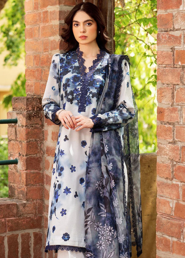 Yakin by Asifa Nabeel Embroidered Lawn Suits Unstitched 3 Piece AN25YL D-02 Dew And Dhalia - Summer Collection