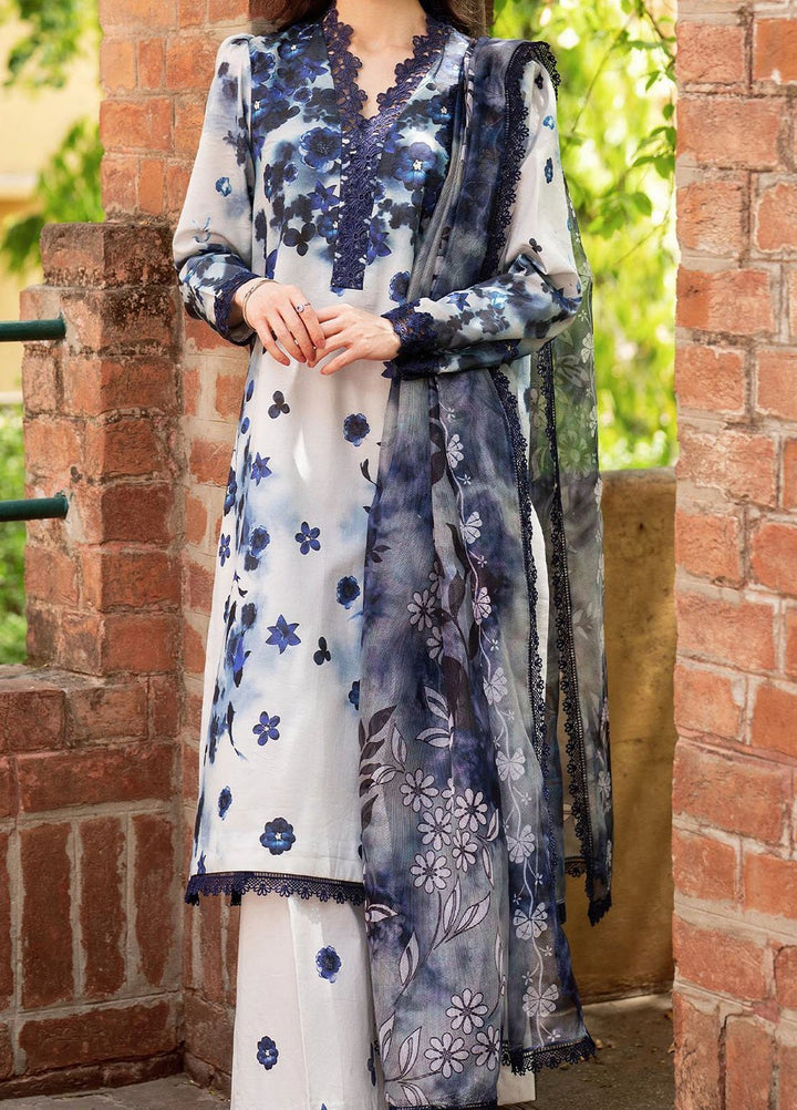 Yakin by Asifa Nabeel Embroidered Lawn Suits Unstitched 3 Piece AN25YL D-02 Dew And Dhalia - Summer Collection