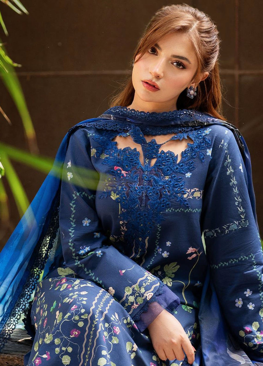 Yakin by Asifa Nabeel Embroidered Lawn Suits Unstitched 3 Piece AN25YL D-08 Moon Light Garden - Summer Collection