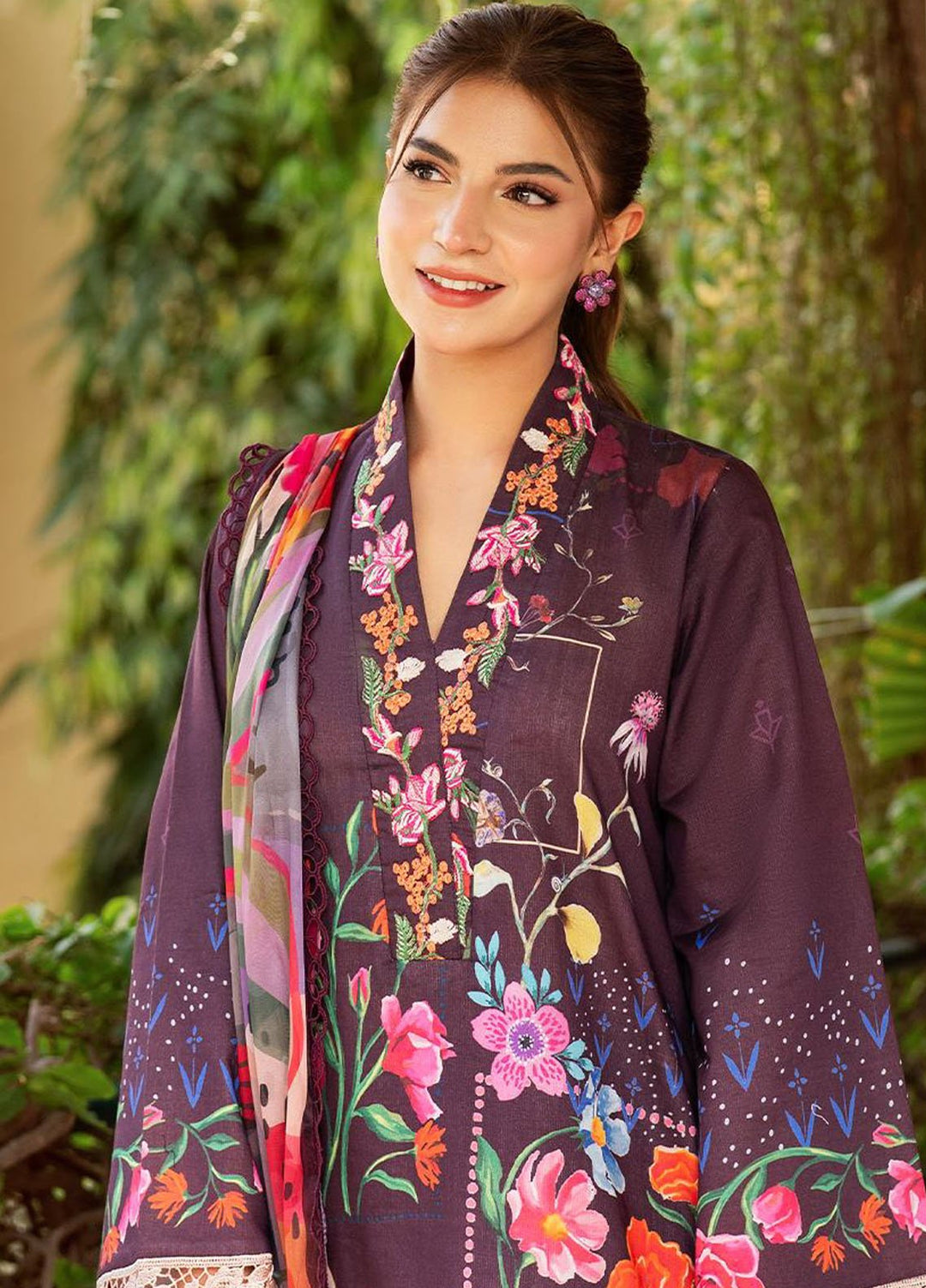 Yakin by Asifa Nabeel Embroidered Lawn Suits Unstitched 3 Piece AN25YL D-12 Whimsical Flora - Summer Collection
