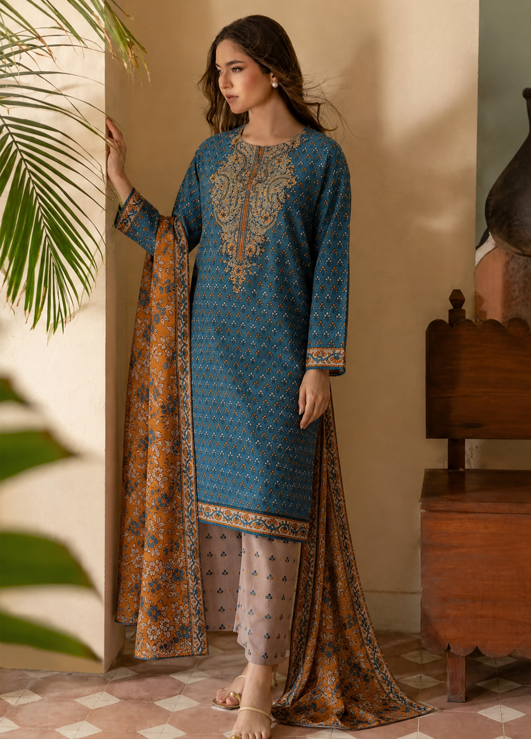 Daily Wear by HZ Textiles Unstitched Embroidered Lawn 3 Piece Suit PDW - 3314 Casual Collection