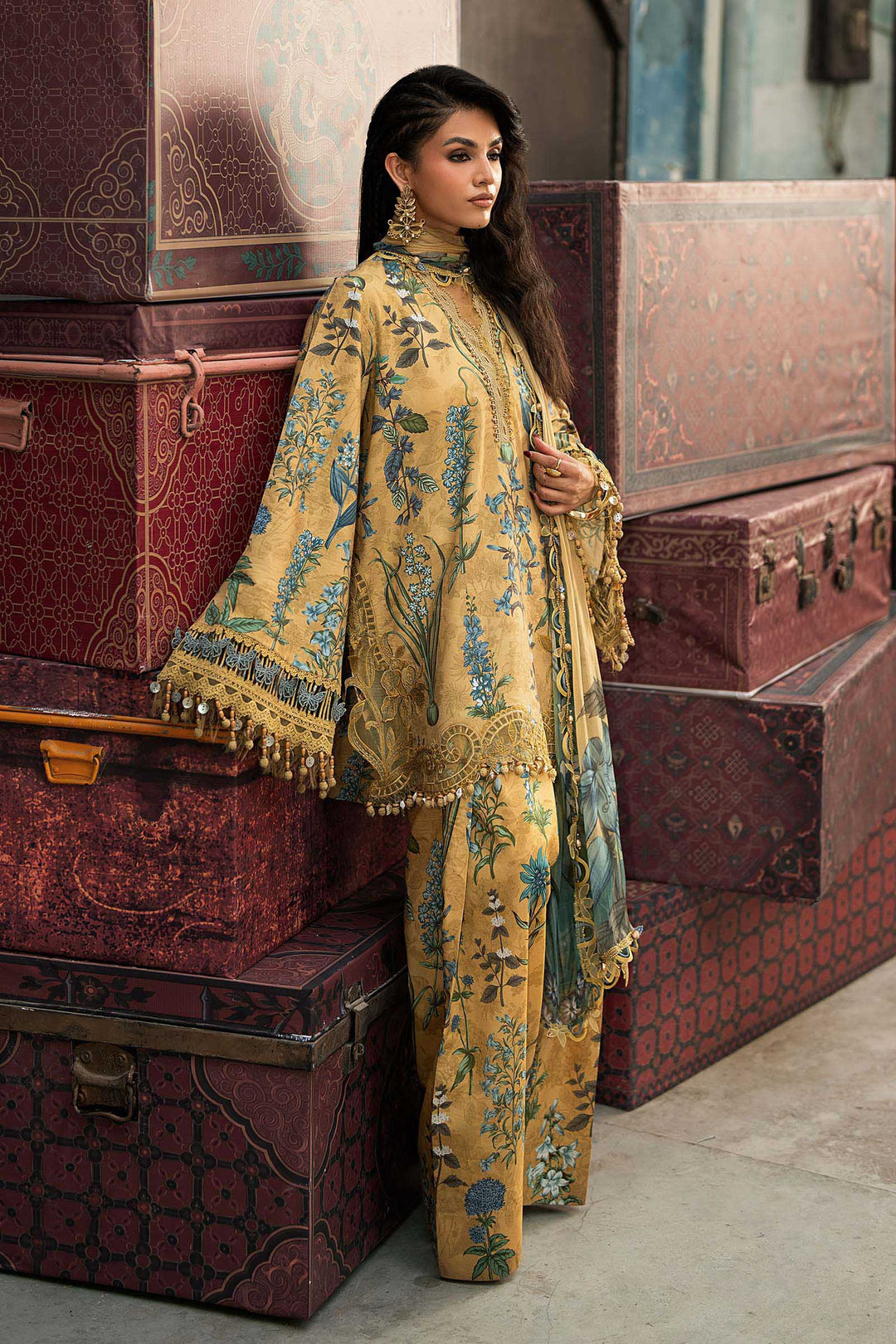M Prints by Maria B Unstitched Printed Cambric 3 Piece Suit MB26UPC 6A - Casual Collection