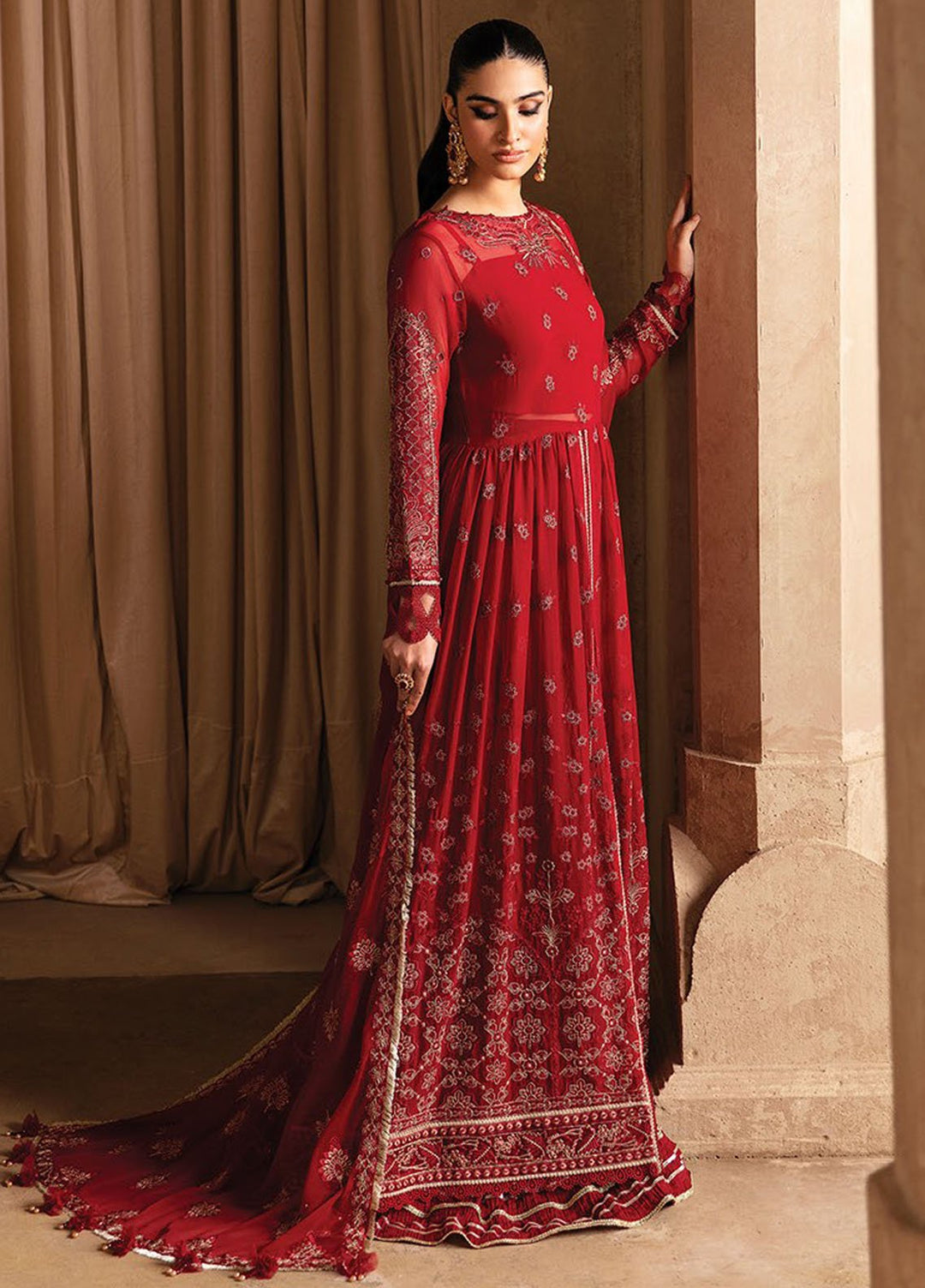 Yesfir By Xenia Formal Embroidered Chiffon Suits Unstitched 3 Piece ZE24Y 4-Aara - Luxury Collection