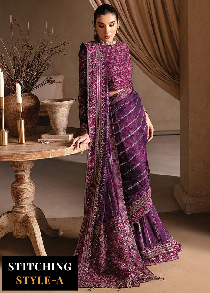 Yesfir By Xenia Formal Embroidered Rawsilk Suits Unstitched 3 Piece ZE24Y 8-Khulat - Luxury Collection