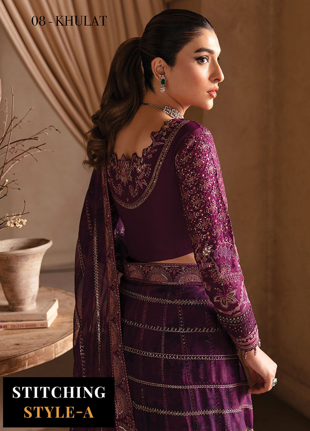 Yesfir By Xenia Formal Embroidered Rawsilk Suits Unstitched 3 Piece ZE24Y 8-Khulat - Luxury Collection