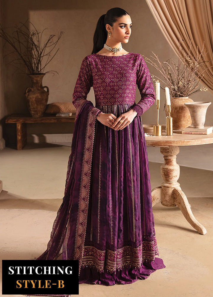 Yesfir By Xenia Formal Embroidered Rawsilk Suits Unstitched 3 Piece ZE24Y 8-Khulat - Luxury Collection