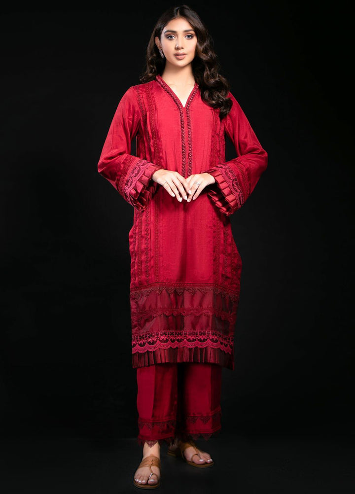 Yusra Ansari Embroidered Cotton Silk Stitched 2 Piece Suit Yed-02 Merindah