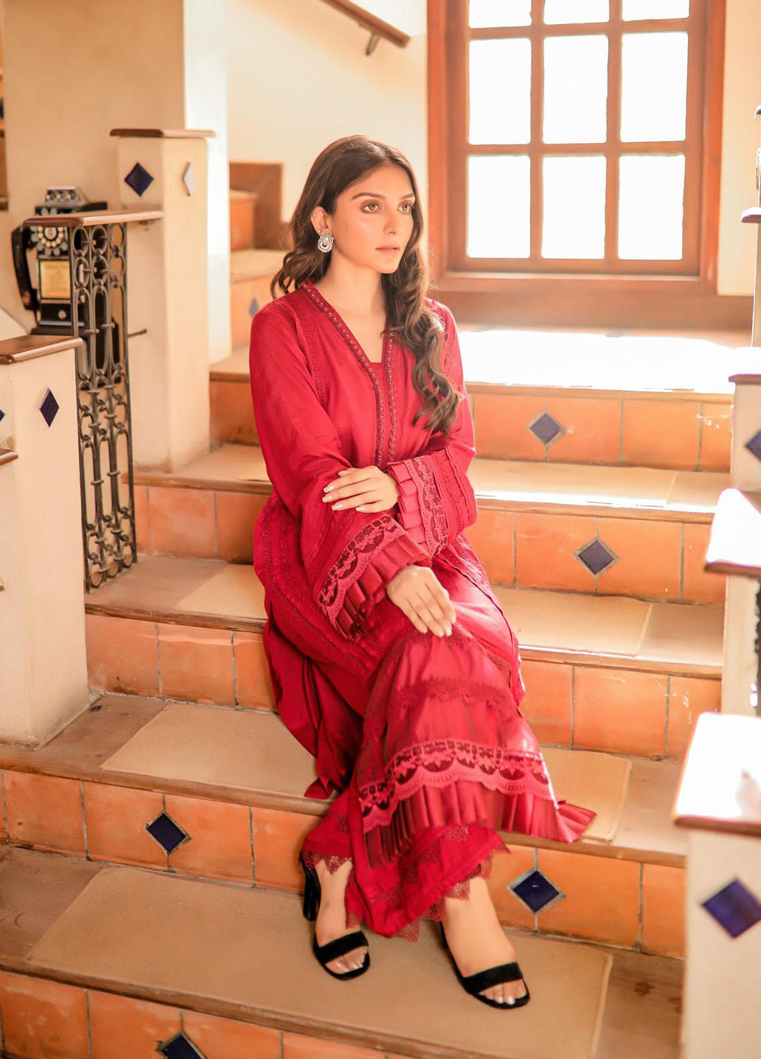 Yusra Ansari Pret  Cotton 2 Piece Suit YA22LBK Merindah - yed-02