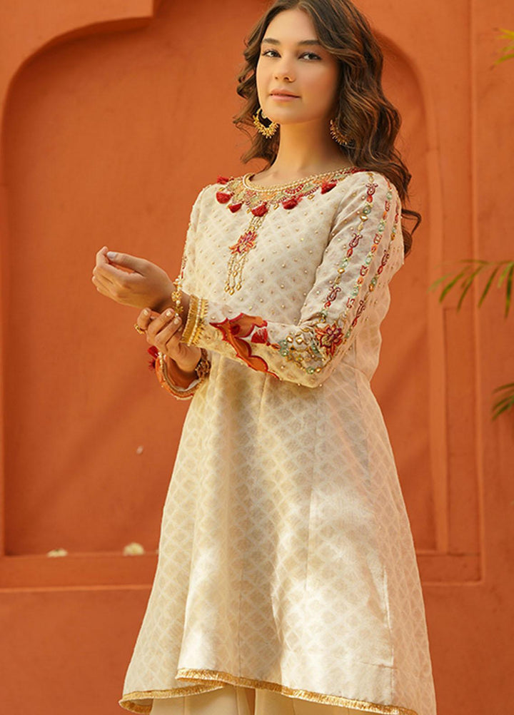 Zaaviay Luxury Pret  Jacquard 3 Piece Suit ZV22BH CHAMBELI