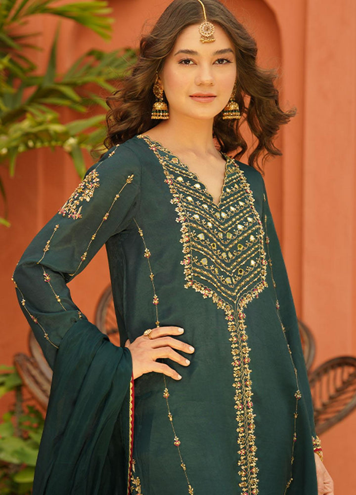 Zaaviay Luxury Pret  Raw Silk 3 Piece Suit ZV22BH SHEESHAM