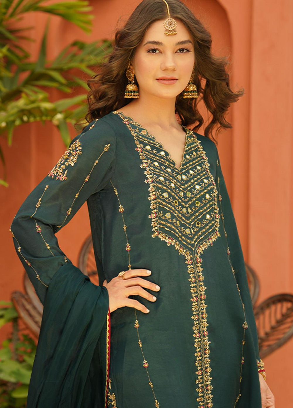 Zaaviay Luxury Pret  Raw Silk 3 Piece Suit ZV22BH SHEESHAM