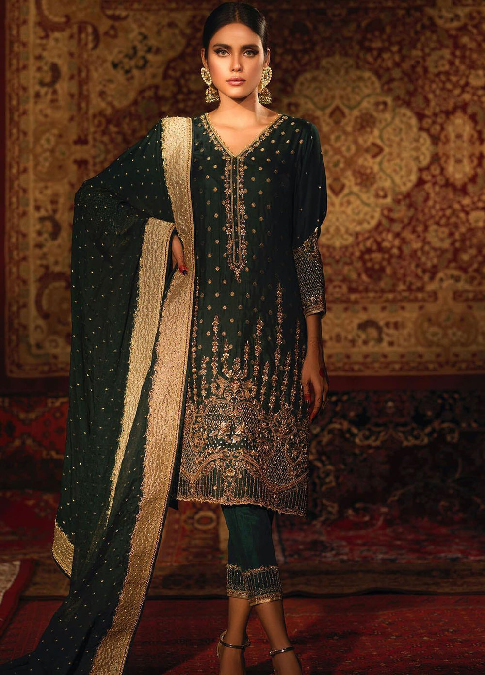 Zaaviay Luxury Pret Embroidered  3 Piece Suit TASNEEM