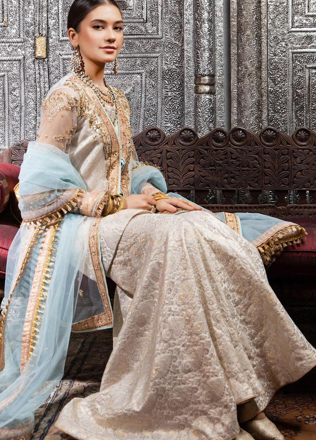 Zaaviay Embroidered Net Stitched 3 Piece Suit ARUM