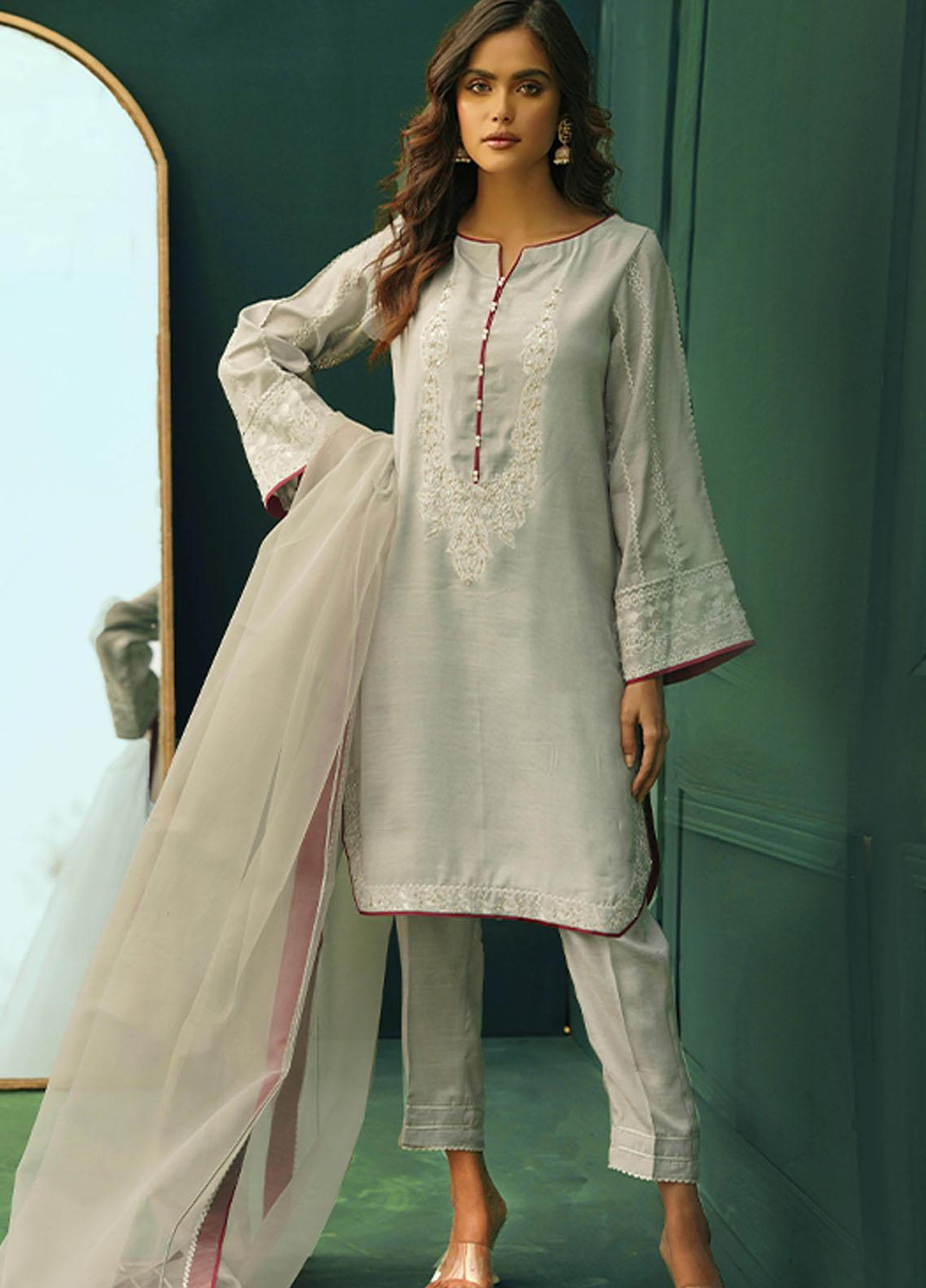 Zaaviay Festive Pret  Raw Silk 3 Piece Suit ZV22PE HUSN