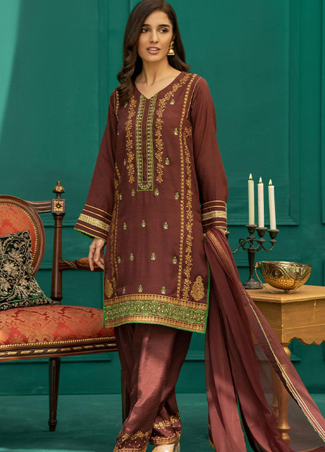 Zaaviay Festive Pret  Raw Silk 3 Piece Suit ZV22PE QISSA
