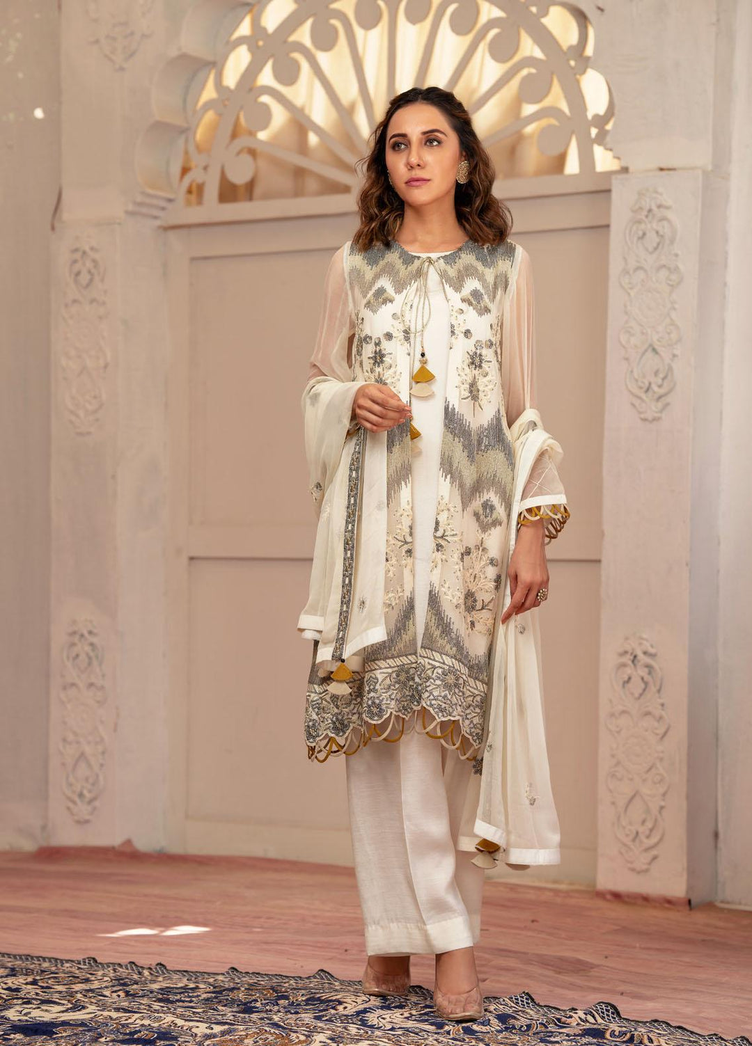 Zaaviay Festive Pret  Chiffon 3 Piece Suit ZV22PE ZEC22- 011 Siham