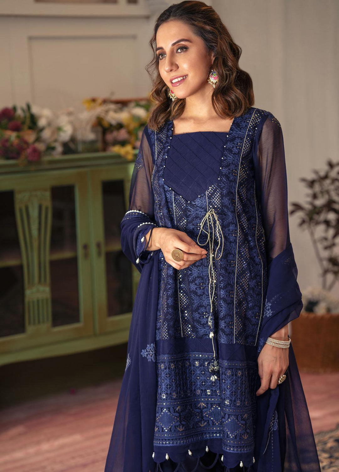 Zaaviay Festive Pret  Chiffon 3 Piece Suit ZV22PE ZEC22- 016 Hayal