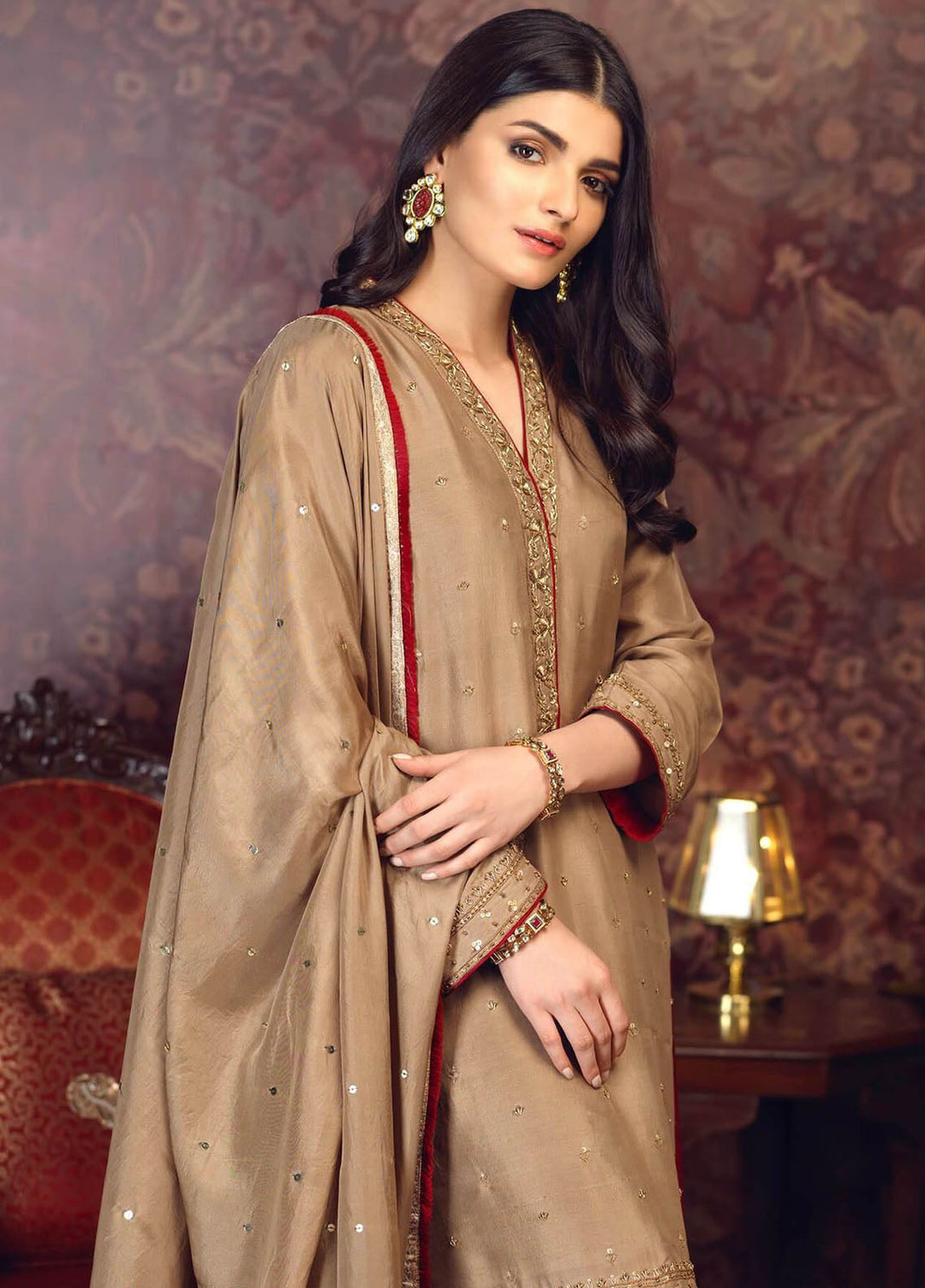 Zaaviay Pret Embroidered Raw Silk 3 Piece Suit Pareesa