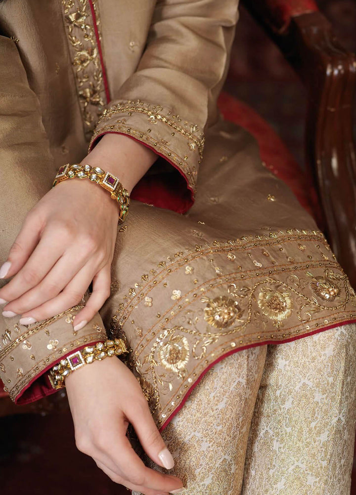 Zaaviay Pret Embroidered Raw Silk 3 Piece Suit Pareesa