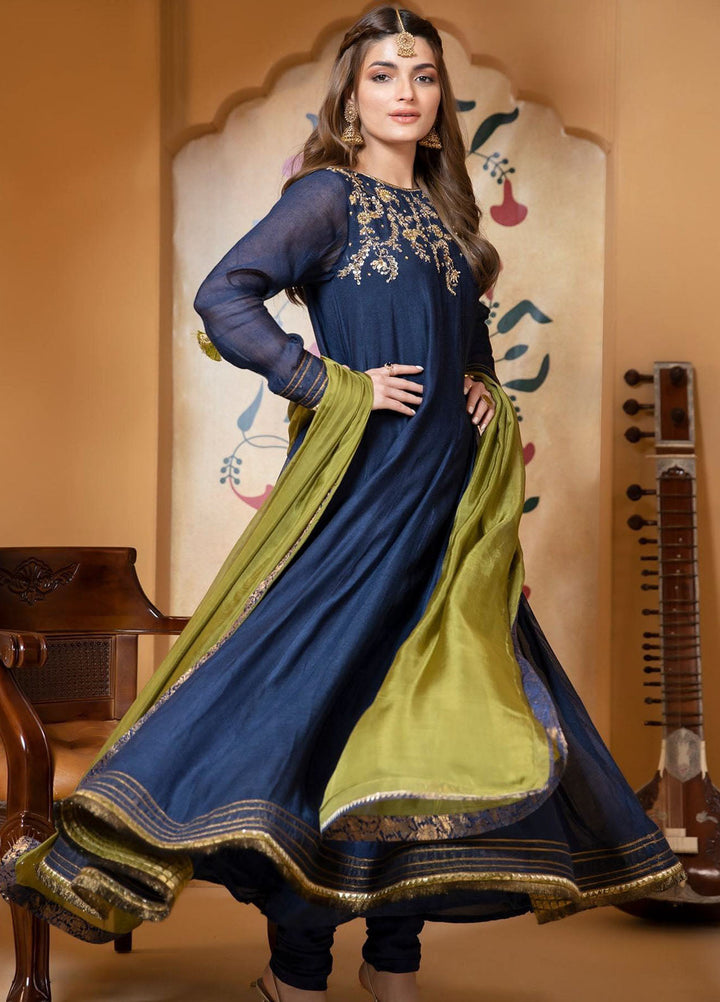 Zaaviay Pret Embroidered Khaadi Net 3 Piece Suit Roop