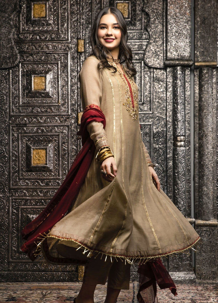 Zaaviay Pret Embroidered Khaadi Net 3 Piece Suit Jhoom