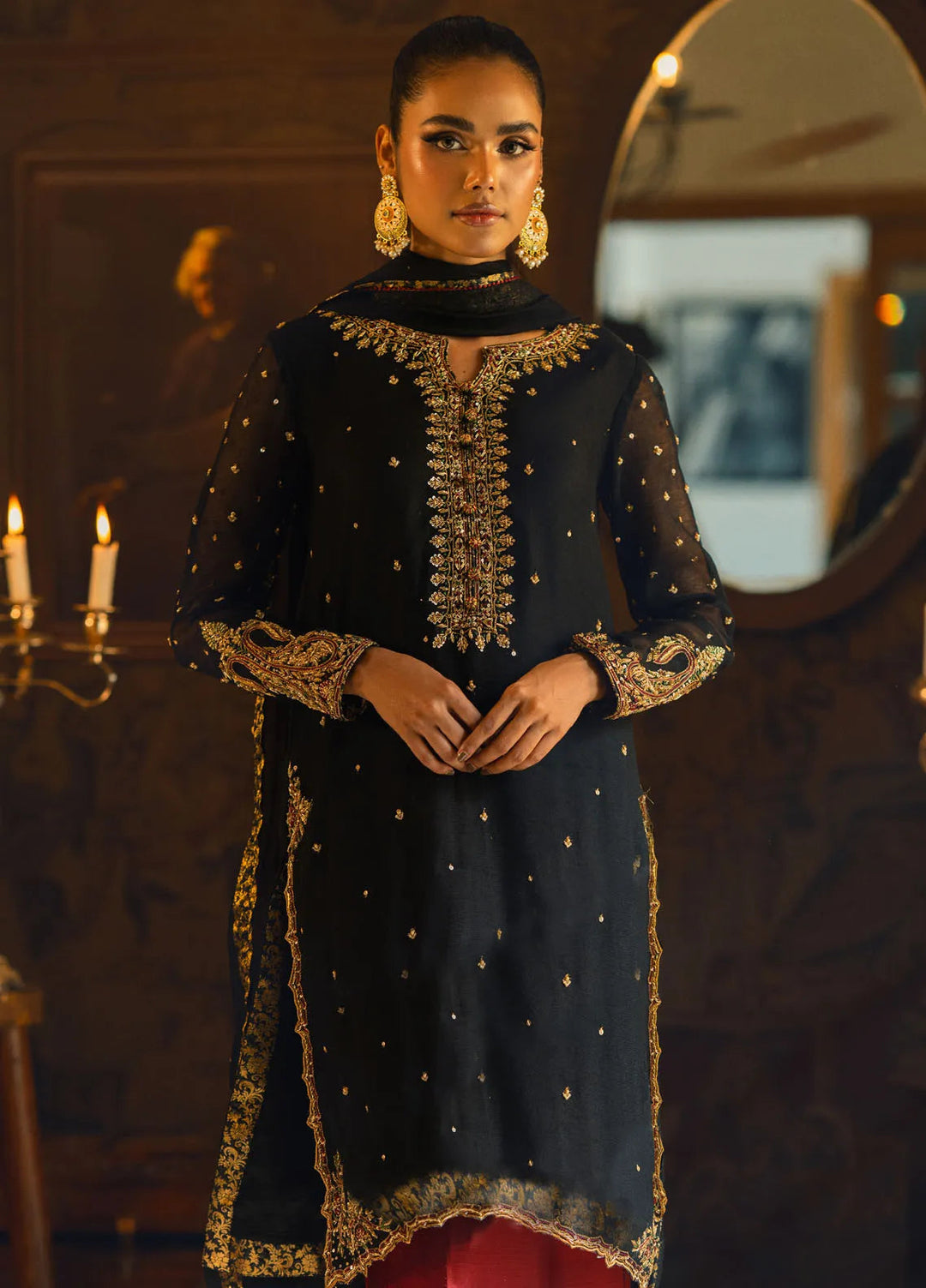 Zaaviay Pret Embroidered Khaadi Net 3 Piece Suit Alya