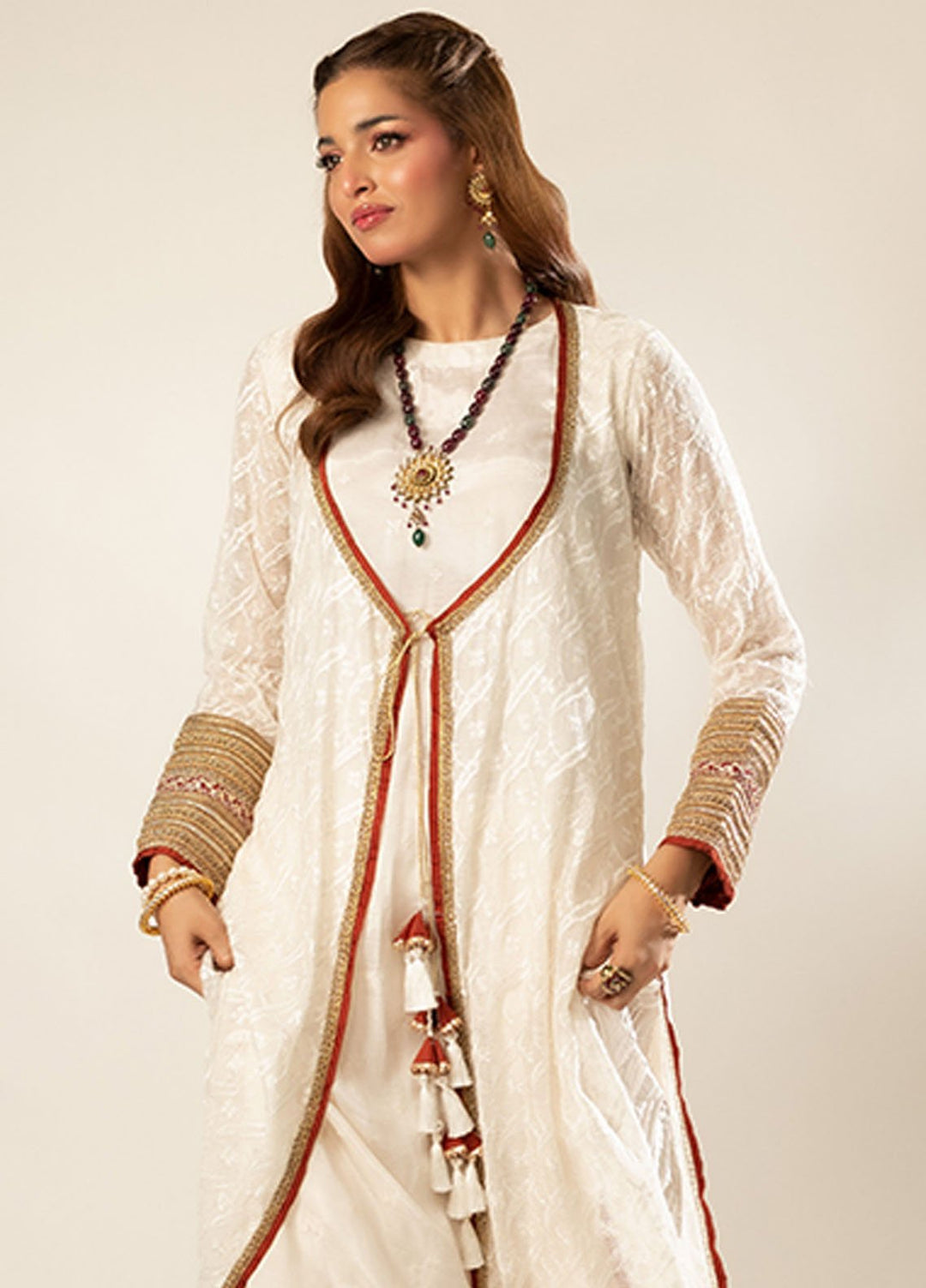 Zaaviay Pret Embroidered Khaddi Net 3 Piece Suit Angel Whisper