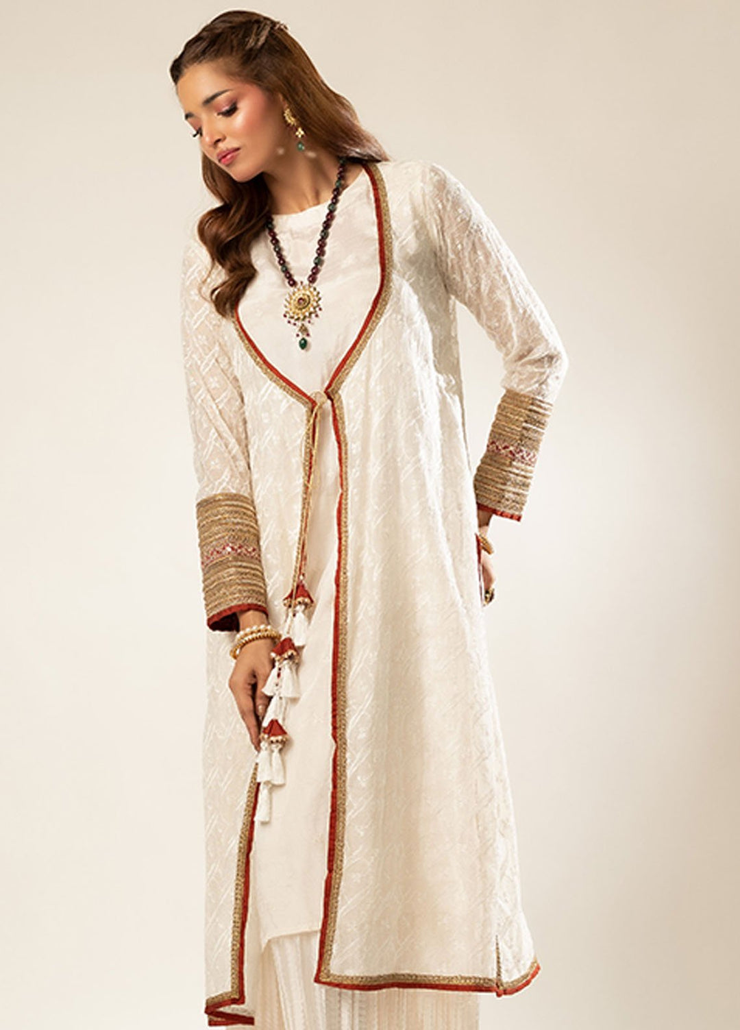 Zaaviay Pret Embroidered Khaddi Net 3 Piece Suit Angel Whisper