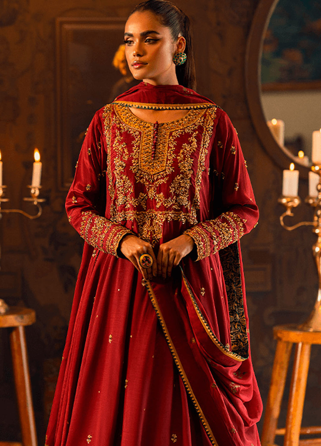 Zaaviay Pret Embroidered Raw Silk 3 Piece Suit Gulnaar