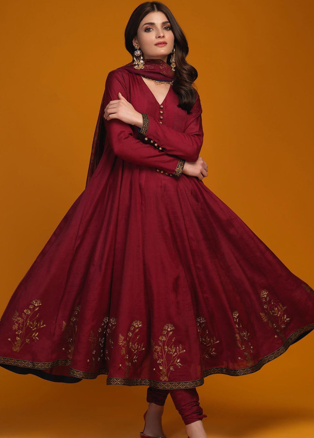 Zaaviay Pret Embroidered Raw Silk 3 Piece Suit Heer