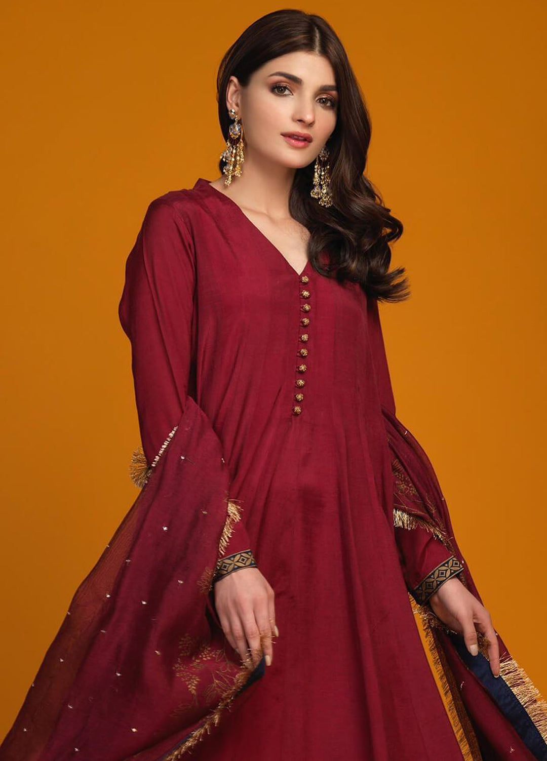 Zaaviay Pret Embroidered Raw Silk 3 Piece Suit Heer