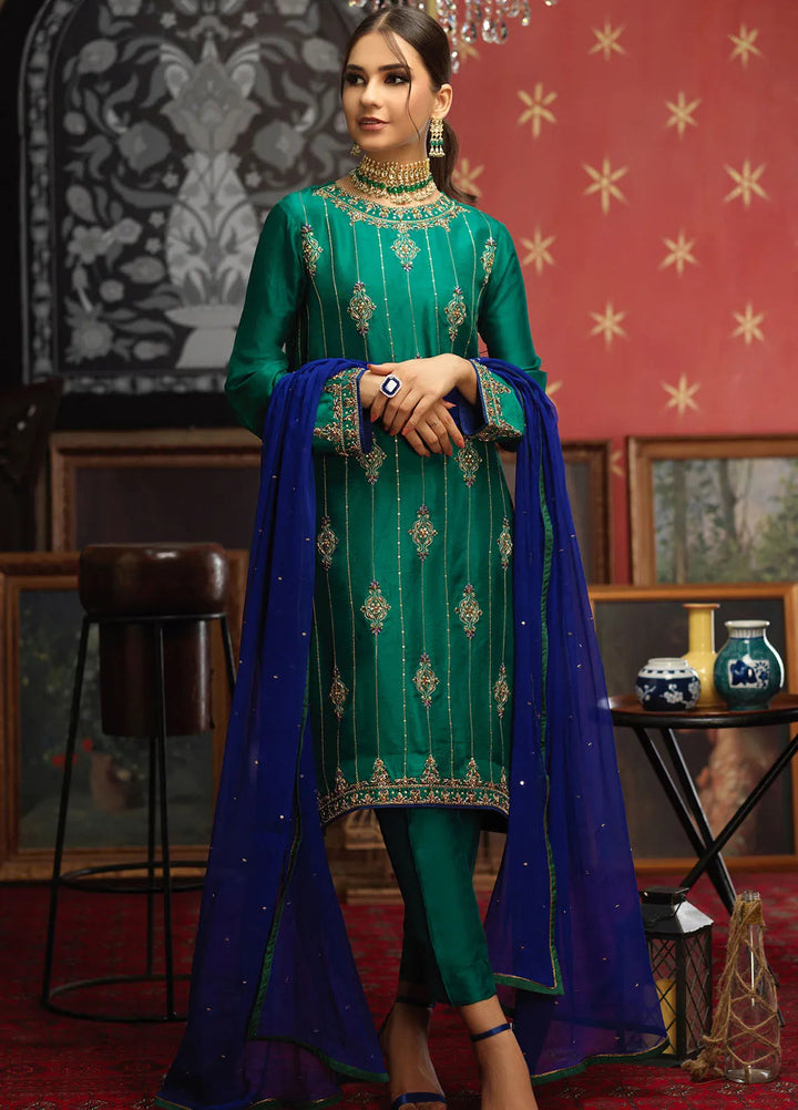 Zaaviay Pret Embroidered Raw Silk 3 Piece Suit Baria