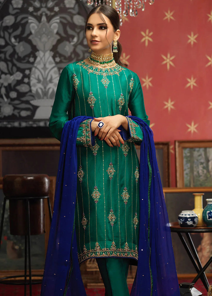 Zaaviay Pret Embroidered Raw Silk 3 Piece Suit Baria