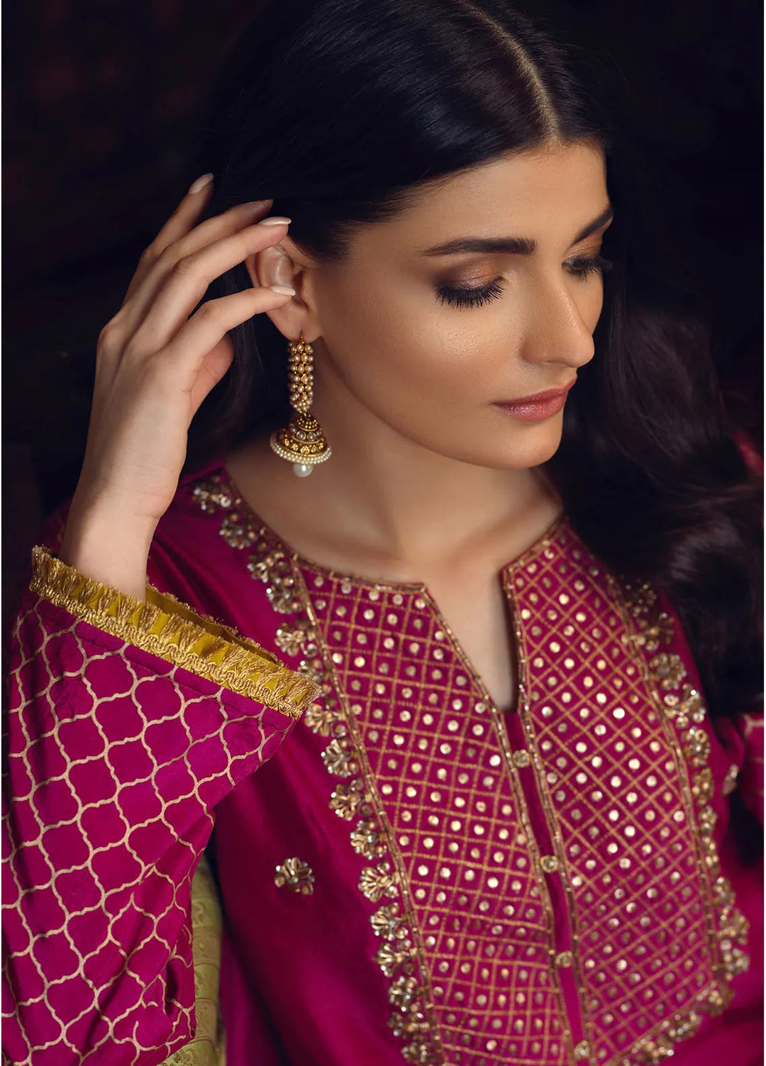 Zaaviay Pret Embroidered Raw Silk 3 Piece Suit Deeba