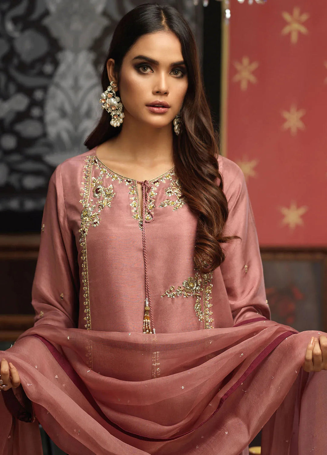 Zaaviay Pret Embroidered Raw Silk 3 Piece Suit Haniya