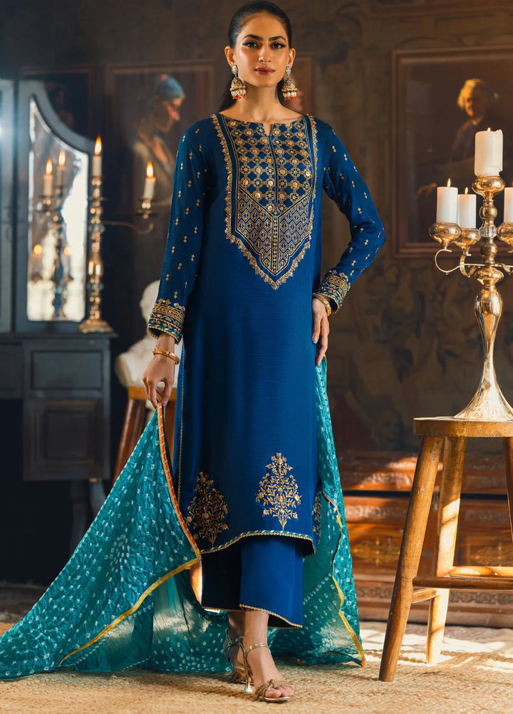 Zaaviay Pret Embroidered Raw Silk 3 Piece Suit Meesha