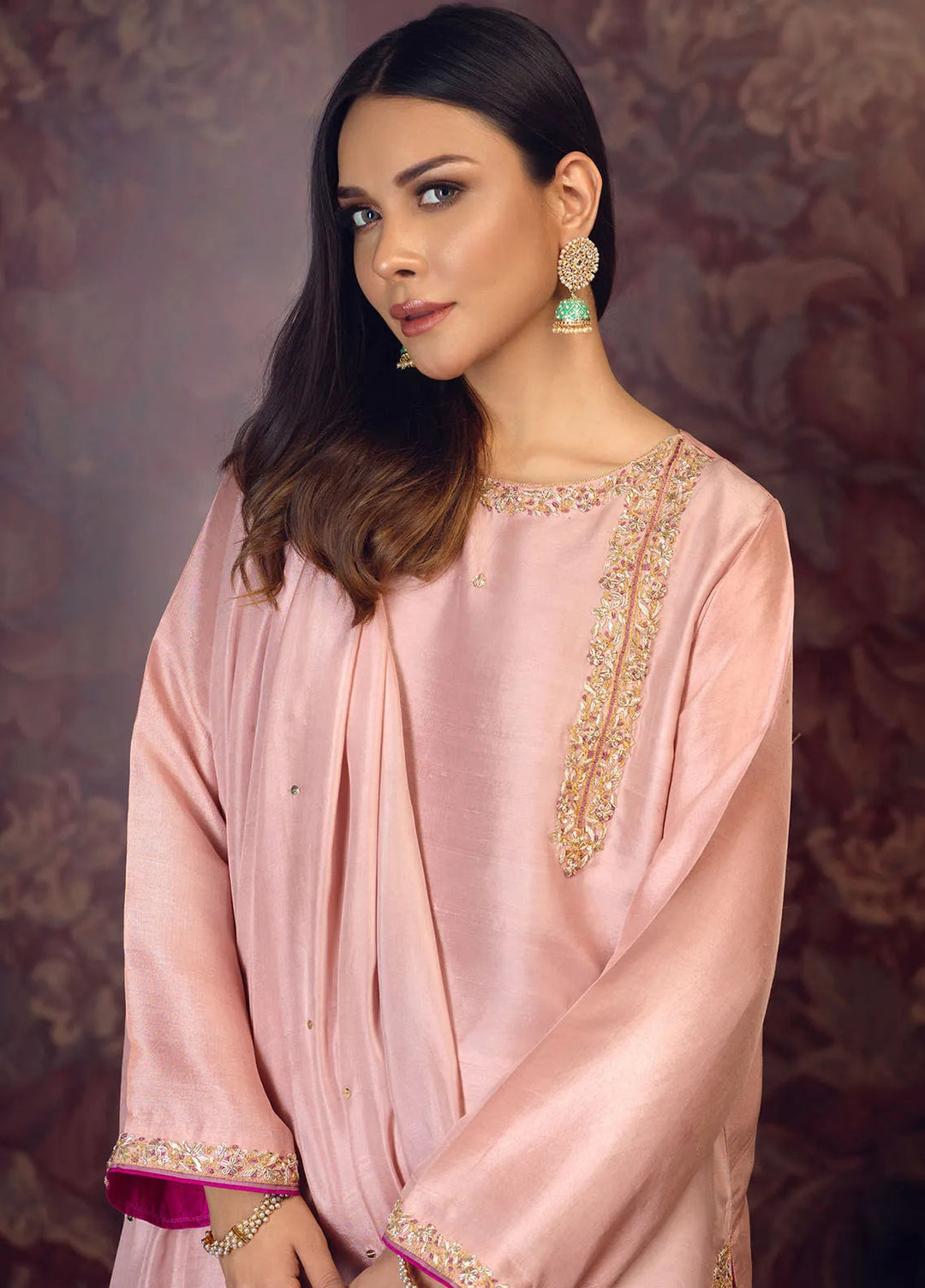 Zaaviay Pret Embroidered Raw Silk 3 Piece Suit Nazm