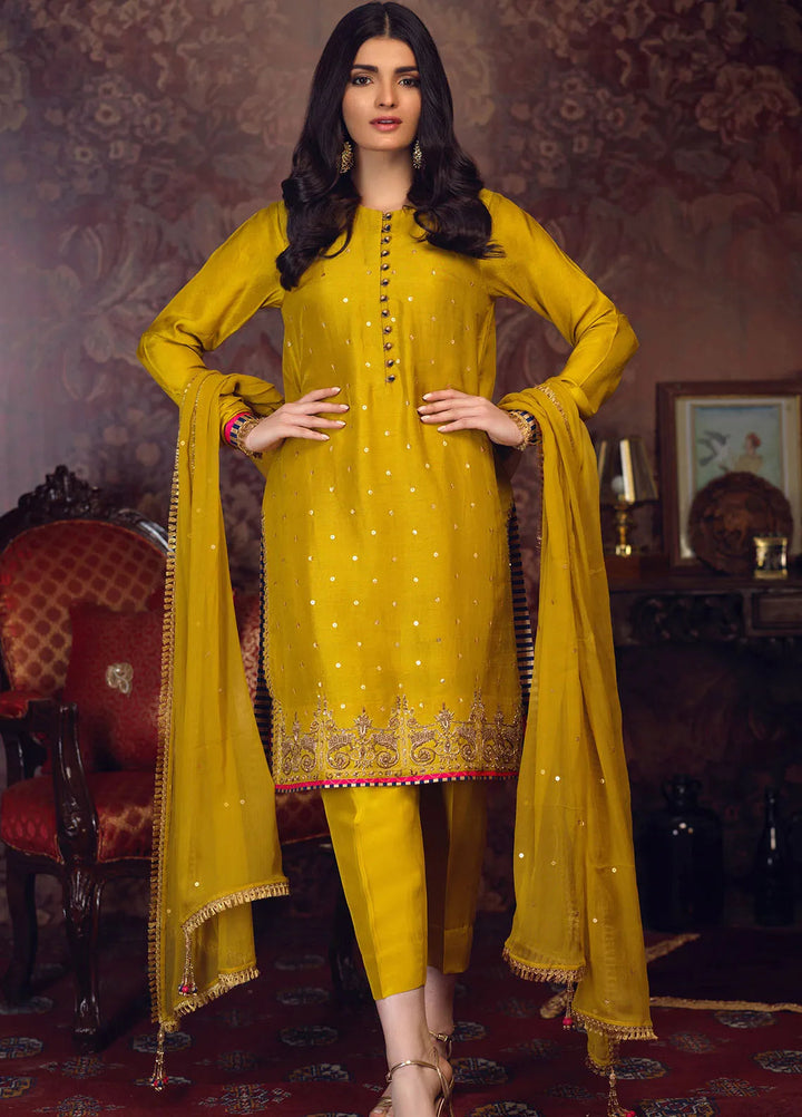 Zaaviay Pret Embroidered Raw Silk 3 Piece Suit Noori