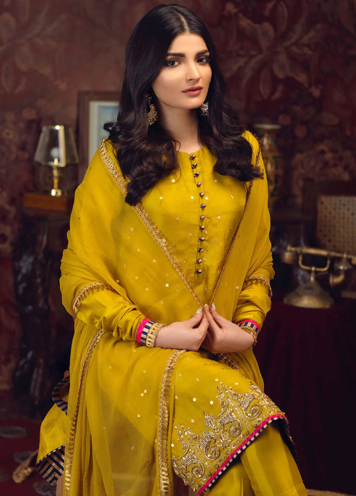 Zaaviay Pret Embroidered Raw Silk 3 Piece Suit Noori
