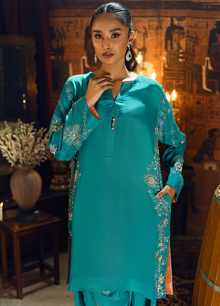 Zaaviay Pret Embroidered Raw Silk 3 Piece Suit Resut