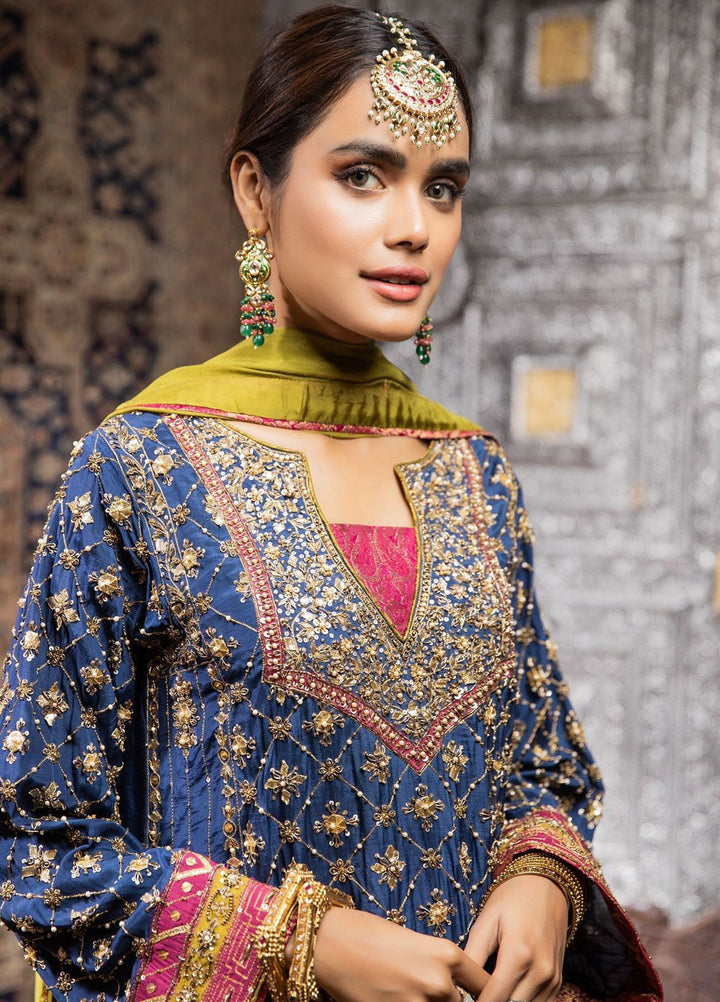 Zaaviay Pret Embroidered Raw Silk 3 Piece Suit Roshan