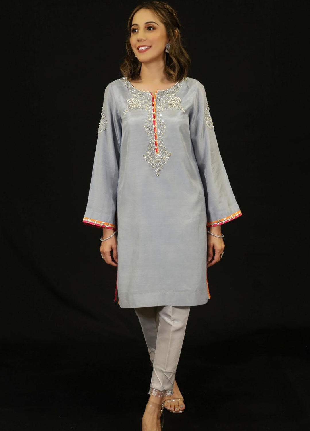 Zaaviay Festive Pret  Raw Silk Shirt Pinhaan ZNL-004