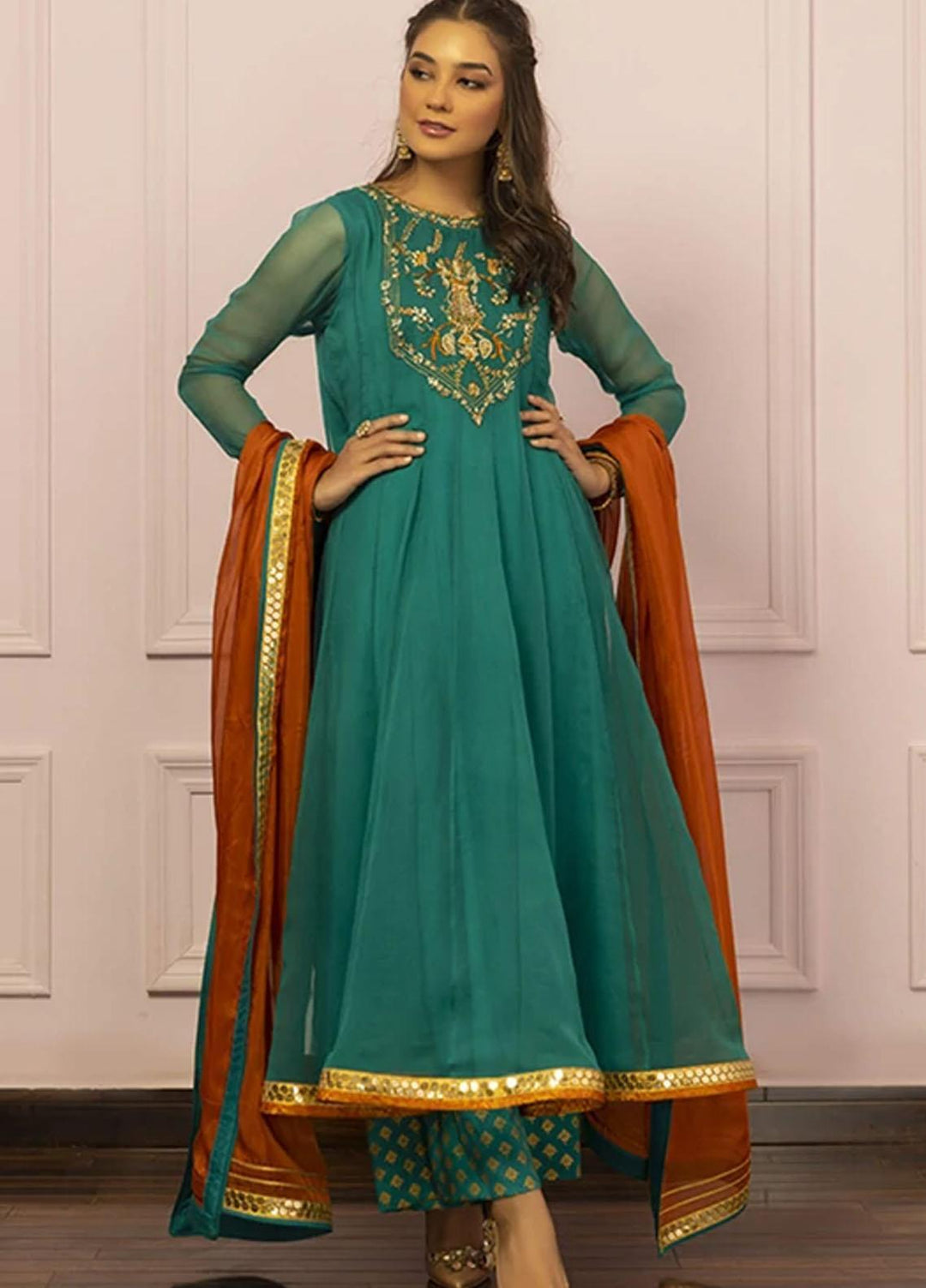 Zaaviay Luxury Pret  Chiffon 3 Piece Dress ZV22PF JHALAK
