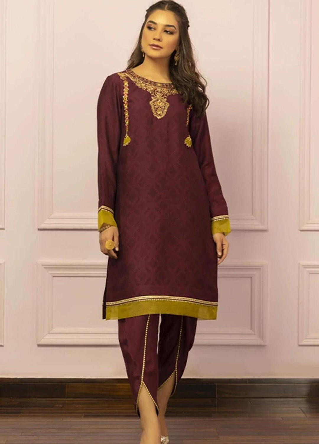 Zaaviay Luxury Pret  Jacquard 2 Piece Dress ZV22PF JAAMNI