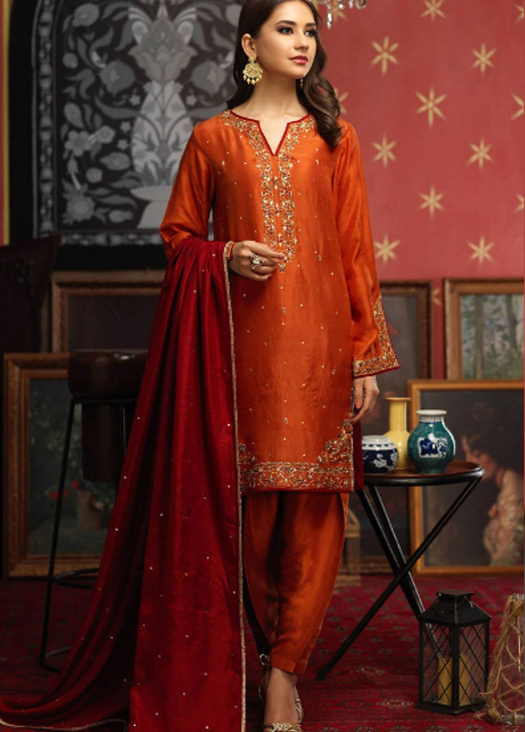 Zaaviay Pret Embroiderd Raw Silk  2 Piece ZV21RW ZAR-0015 Sirah