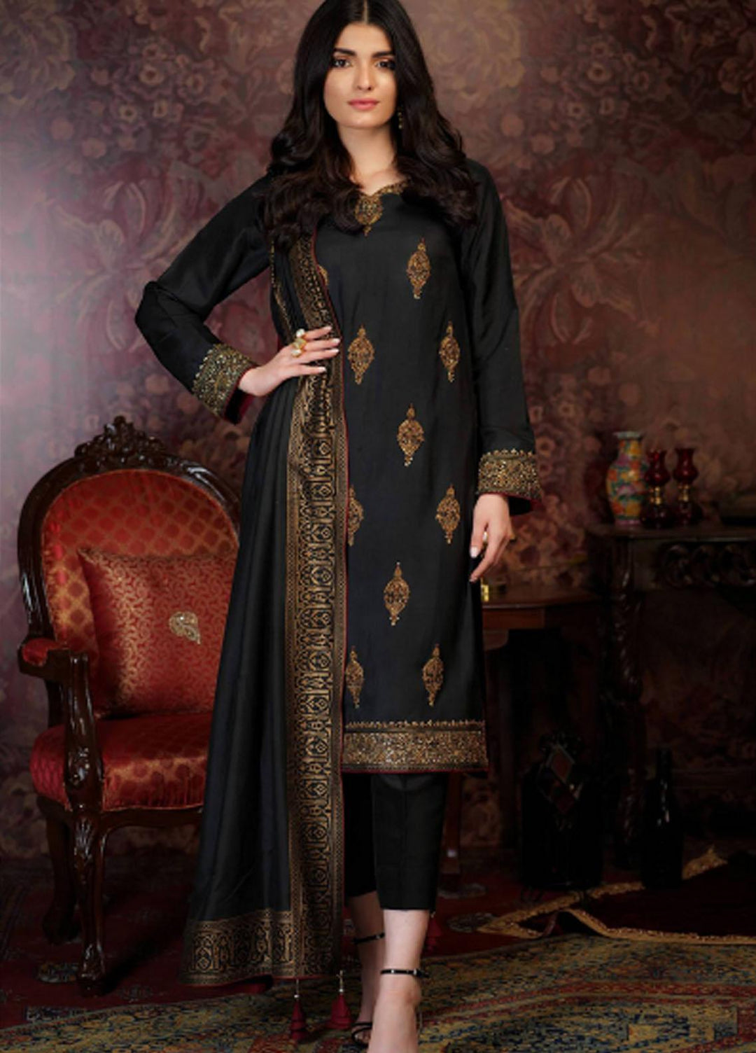 Zaaviay Pret Embroiderd Raw Silk  2 Piece ZV21RW ZAU-0014 Zoya