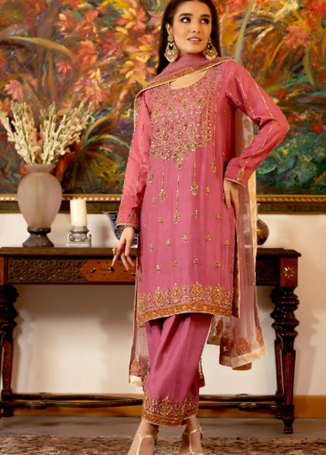 Zaaviay Pret Embroiderd Raw Silk  3 Piece ZV21RW ZNC-008b Balle Balle B
